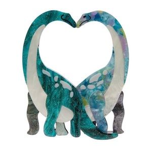 ERSTWILDER NECK AND NECK BROOCH PINUP DINOSAUR